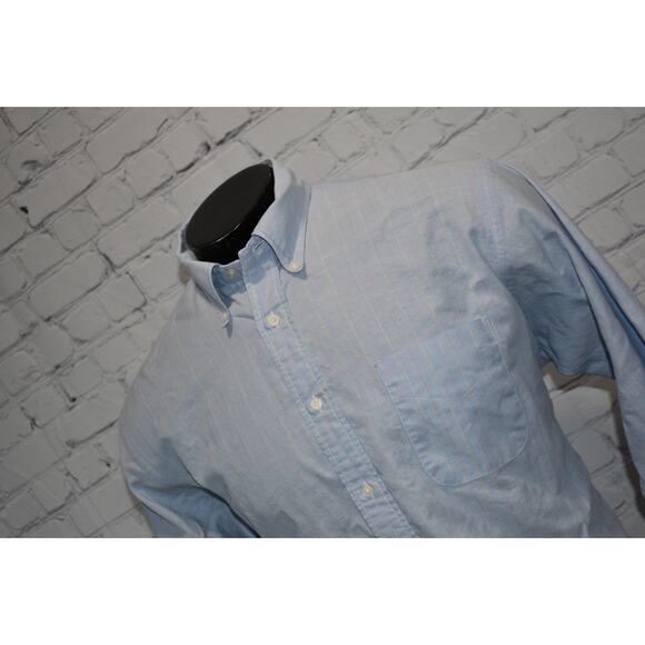 B-D BAGGIES Dress Shirt Men XL Classic Fit Cotton Blue Striped Made in The USA - Picture 1 of 7